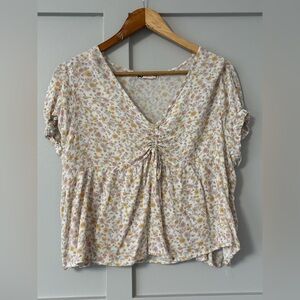 Floral V-Neck Babydoll Floral Top